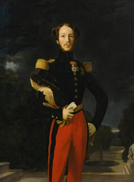 Portrait Of Prince Ferdinand-Philippe, Duc D’orléans, Before The Château De Saint-Cloud’s Garden av Jean Auguste Dominique Ingres