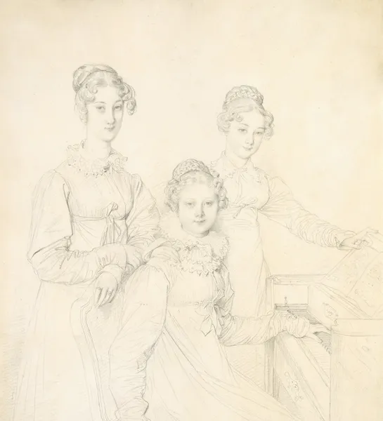 The Kaunitz Sisters (Leopoldine, Caroline, and Ferdinandine) av Jean Auguste Dominique Ingres