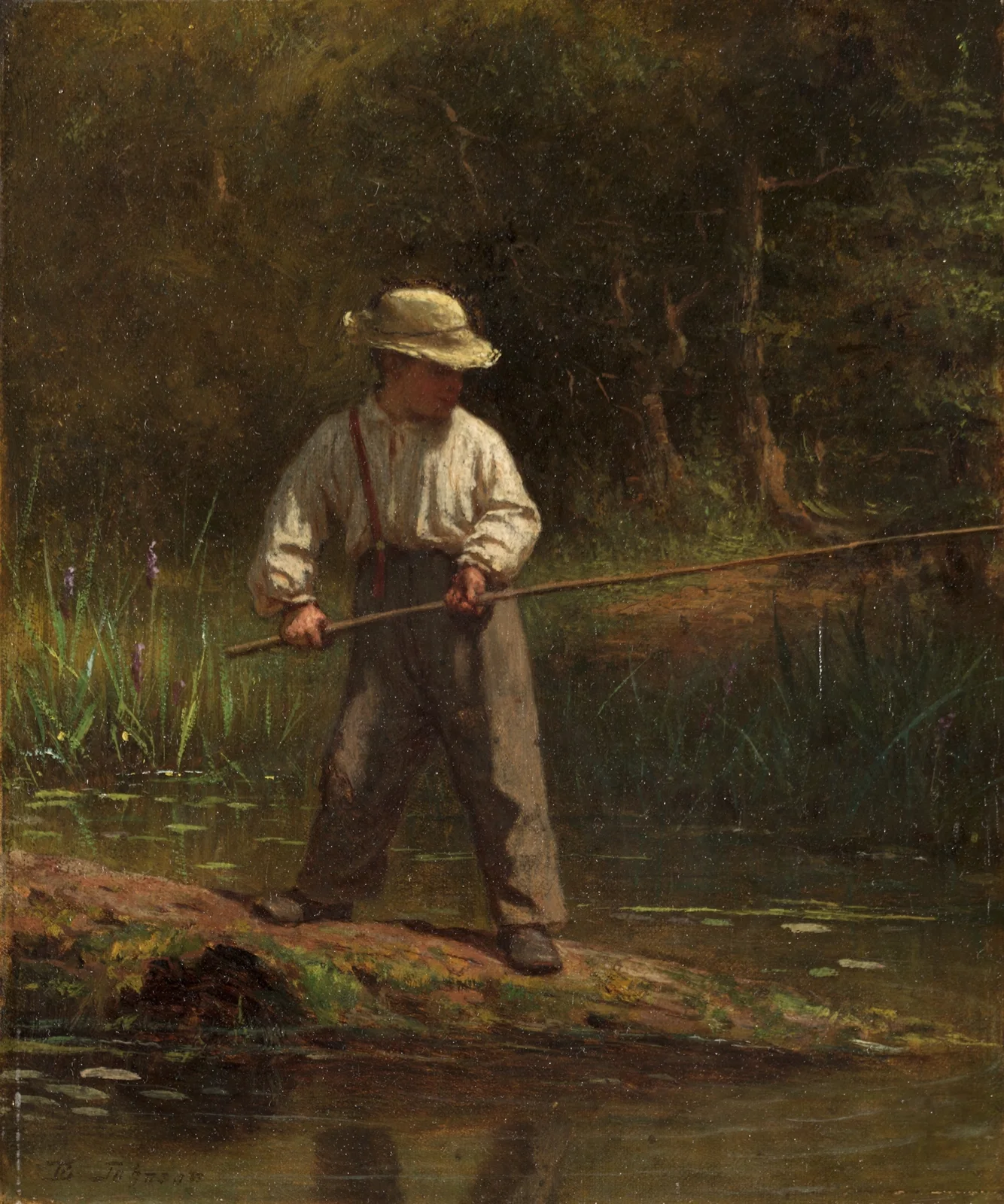 Boy Fishing av Eastman Johnson