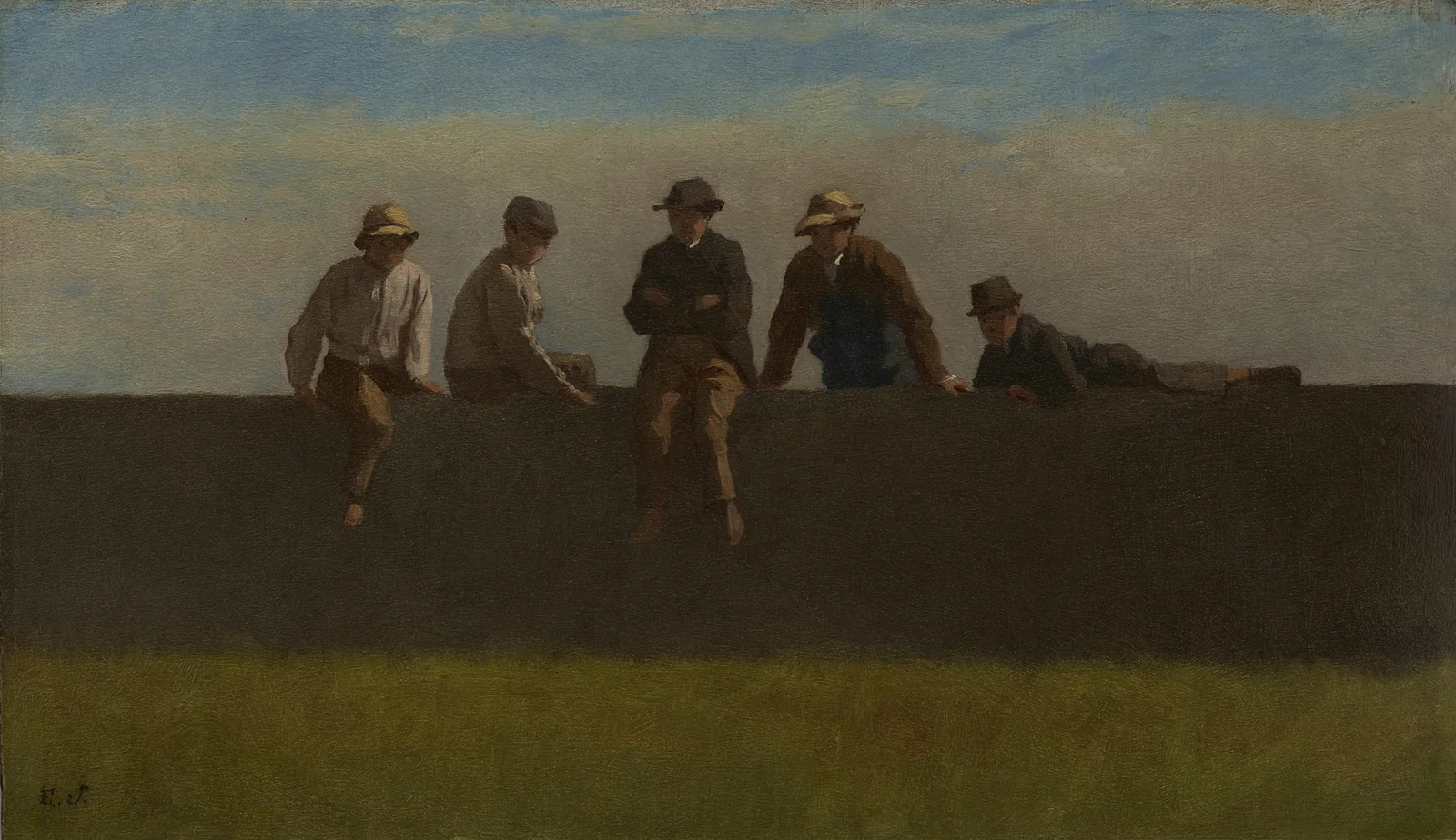 Five Boys on a Wall av Eastman Johnson