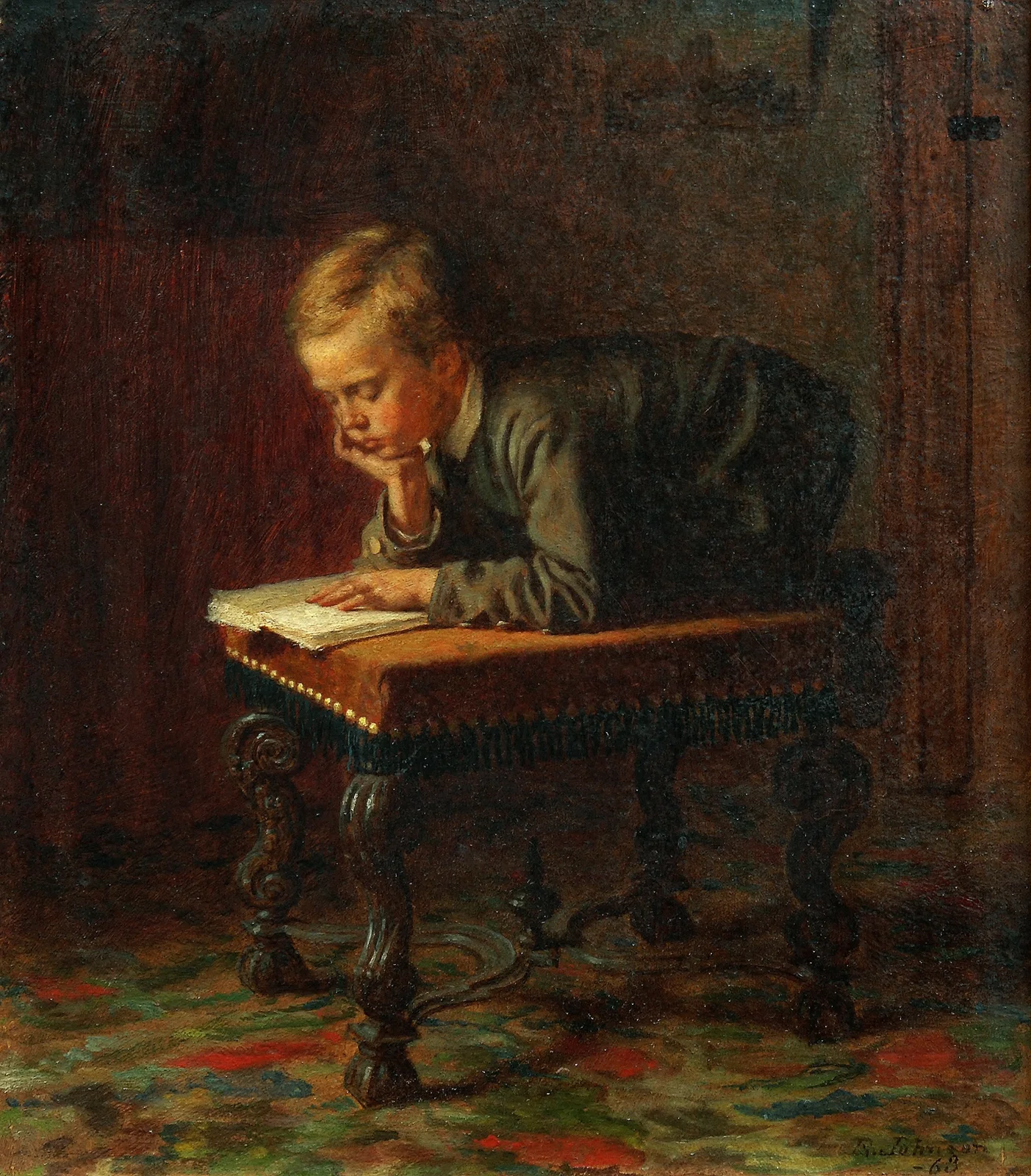 Reading Boy av Eastman Johnson