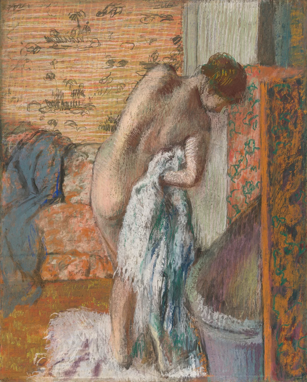Après le bain (Femme s’essuyant) av Edgar Degas