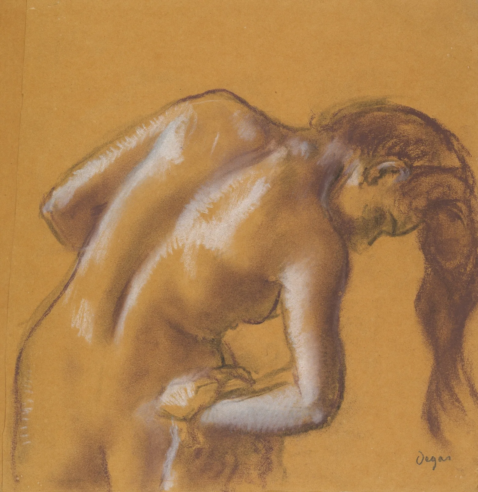 Bather Drying Herself av Edgar Degas