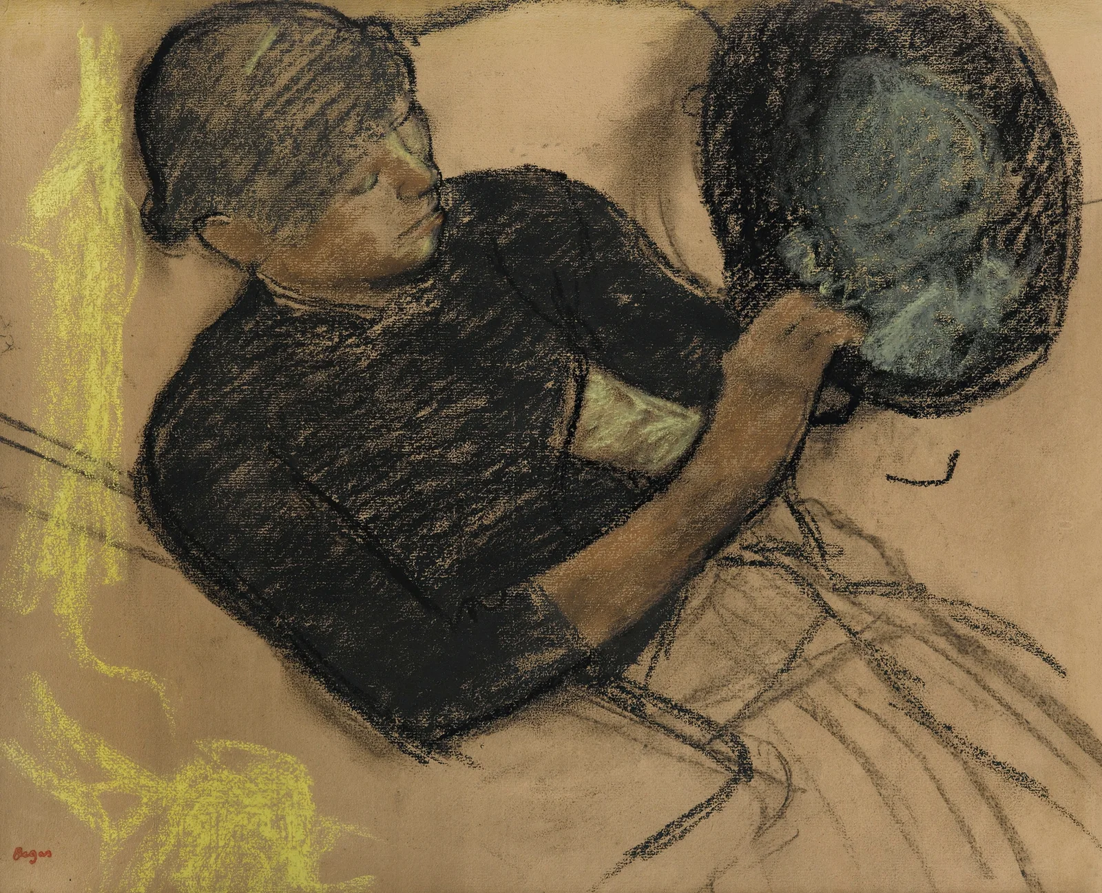 Chez La Modiste (Modiste Garnissant Un Chapeau) av Edgar Degas