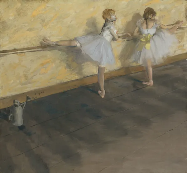 Dancers Practicing at the Barre av Edgar Degas