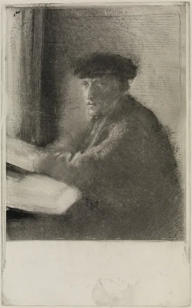 Der Stecher Joseph Tourny, in halber Figur av Edgar Degas