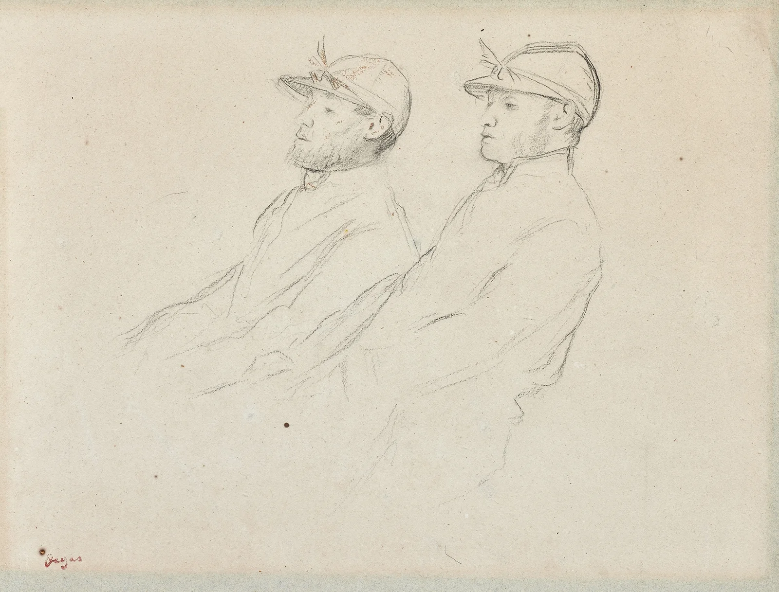 Deux jockeys av Edgar Degas