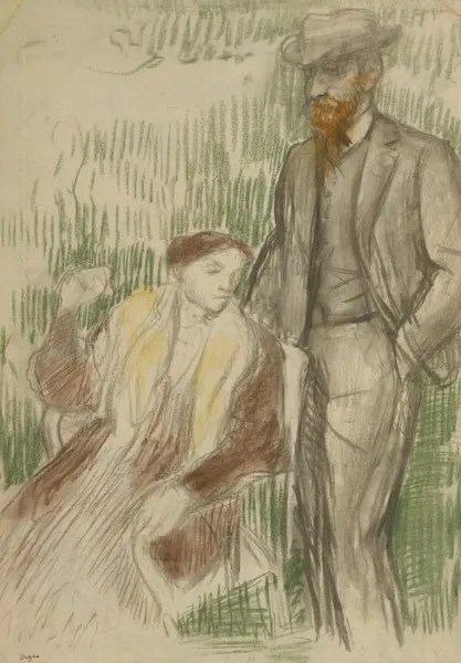 Esquisse pour un portrait de M. et Mme. Louis Rouart av Edgar Degas