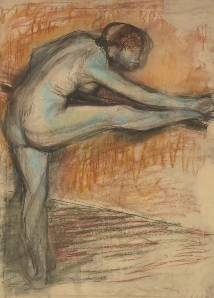 Étude De Nu Pour Une Danseuse À La Barre av Edgar Degas