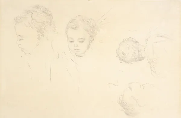 Four Studies of a Baby’s Head av Edgar Degas
