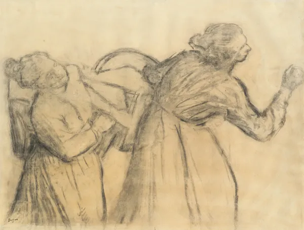 Laundress Carrying Linen av Edgar Degas