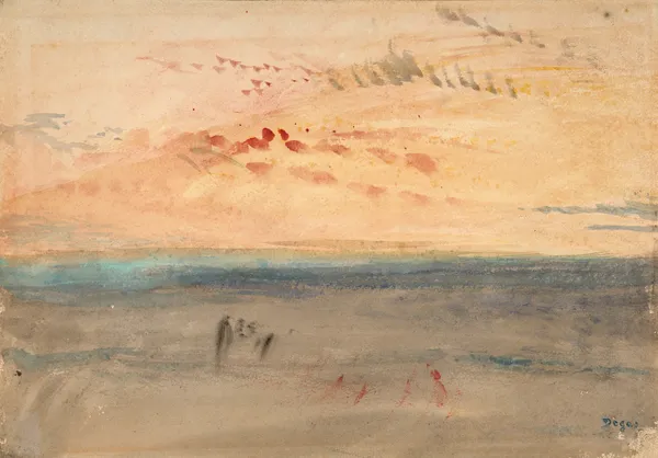 Light effect at sunset by the sea av Edgar Degas