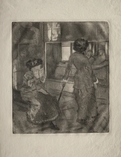 Mary Cassatt at the Louvre; The Etruscan Gallery av Edgar Degas