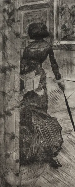 Mary Cassatt at the Louvre; The Paintings Gallery av Edgar Degas