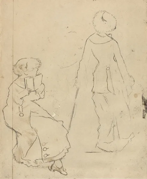 Study for ‘Mary Cassatt at the Louvre’ (verso) av Edgar Degas