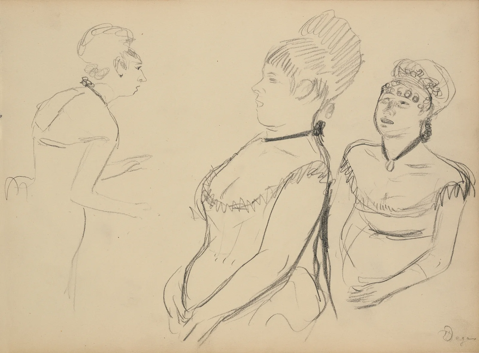 Three Sketches av Edgar Degas