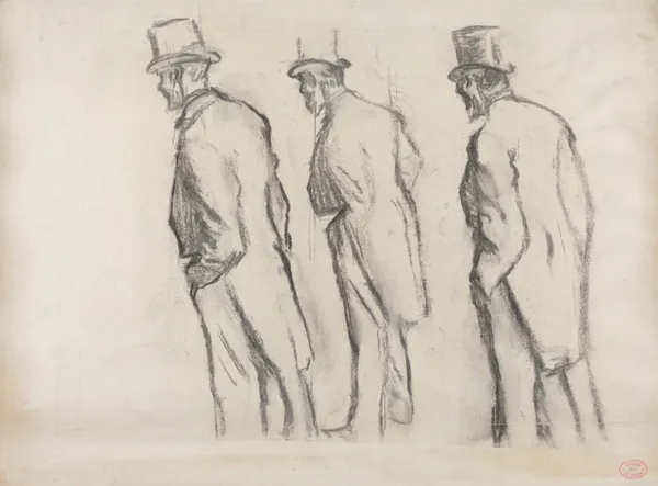 Three Studies of Ludovic Halévy Standing II av Edgar Degas