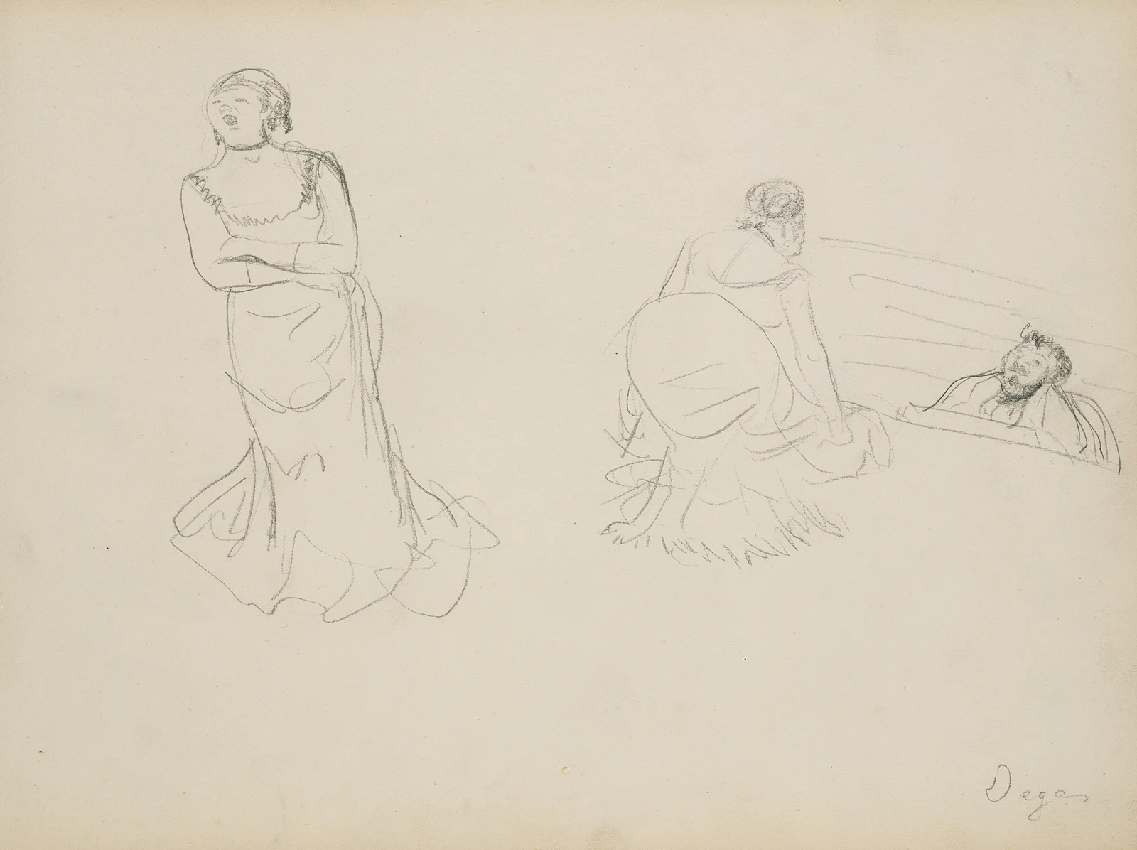 Two Sketches av Edgar Degas
