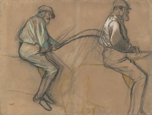 Two Studies of a Jockey av Edgar Degas