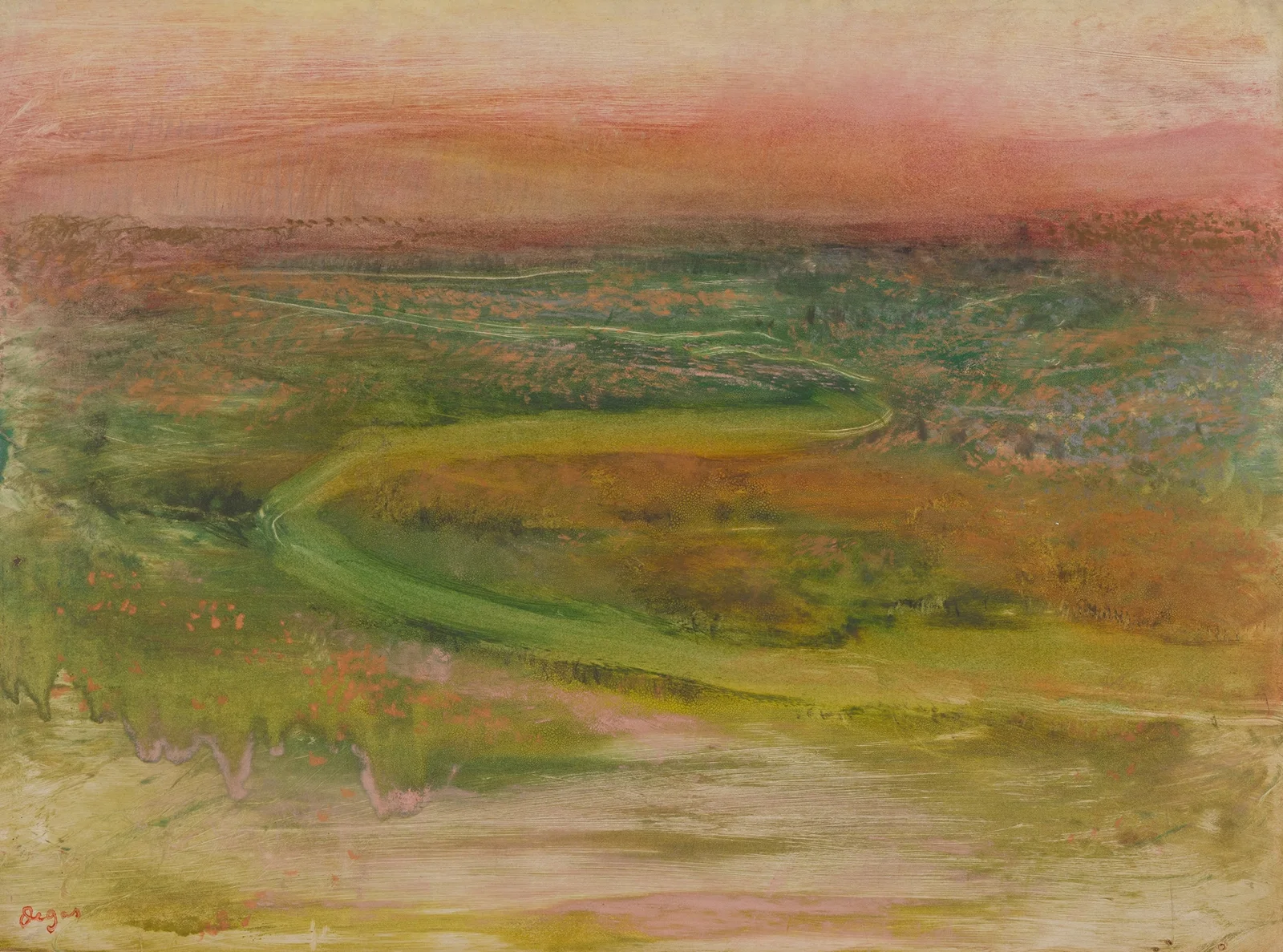 Winding River av Edgar Degas