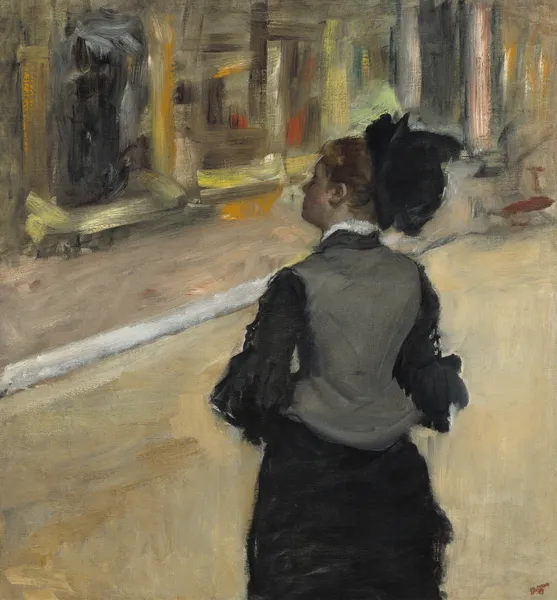 Woman Viewed from Behind (Visit to a Museum) av Edgar Degas
