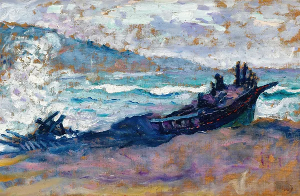 Barques Sur La Plage av Henri-Edmond Cross