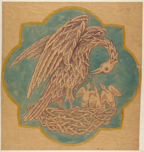 Drawing for Cope Decoration or Painted Wall av George Edmund Street