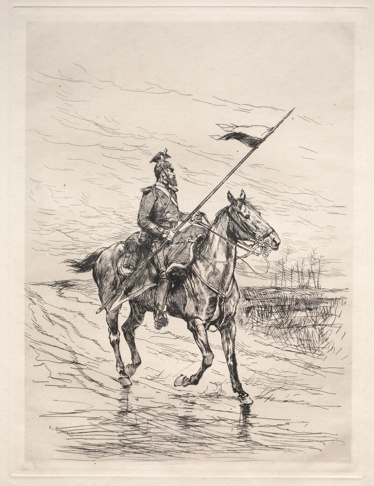 An Uhlan av Jean-Baptiste Édouard Detaille