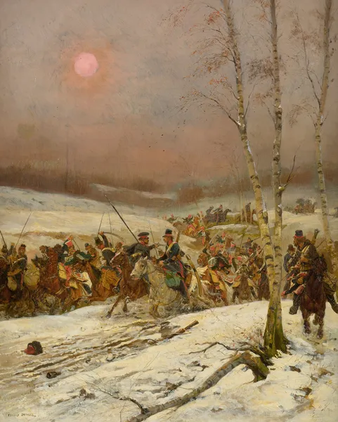Cossacks Attacked By The Guard Of Honor During Napoleon’s Russian Campaign av Jean-Baptiste Édouard Detaille