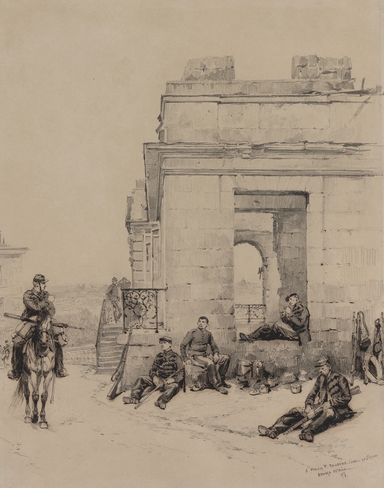 Soldiers Resting (recto) av Jean-Baptiste Édouard Detaille