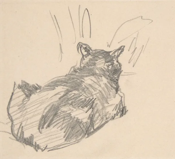 A Cat Resting on All Fours, Seen from Behind av Édouard Manet