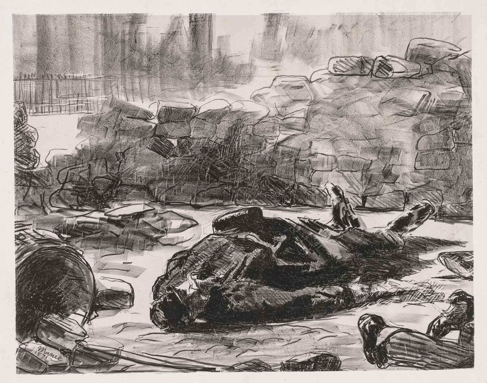 Civil War (Scene of the Commune of Paris), 1871 – nr 1 av Édouard Manet