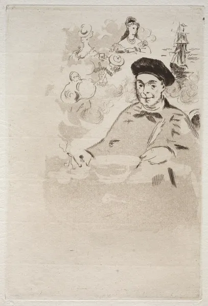 Frontispiece for an edition of Les Ballades by Theodore de Banville av Édouard Manet