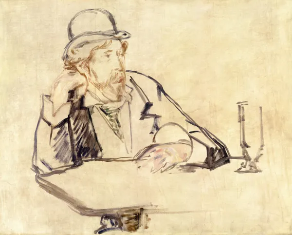 George Moore (1852–1933) at the Café av Édouard Manet