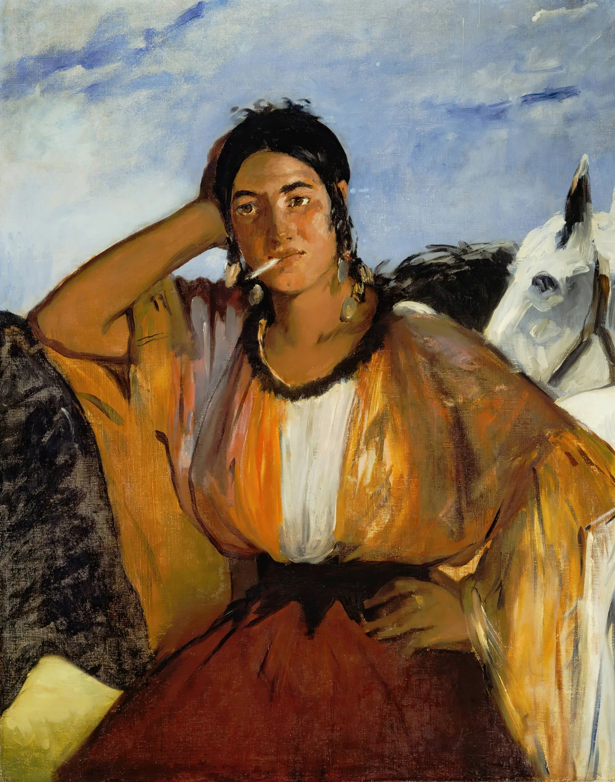 Gypsy with a Cigarette av Édouard Manet
