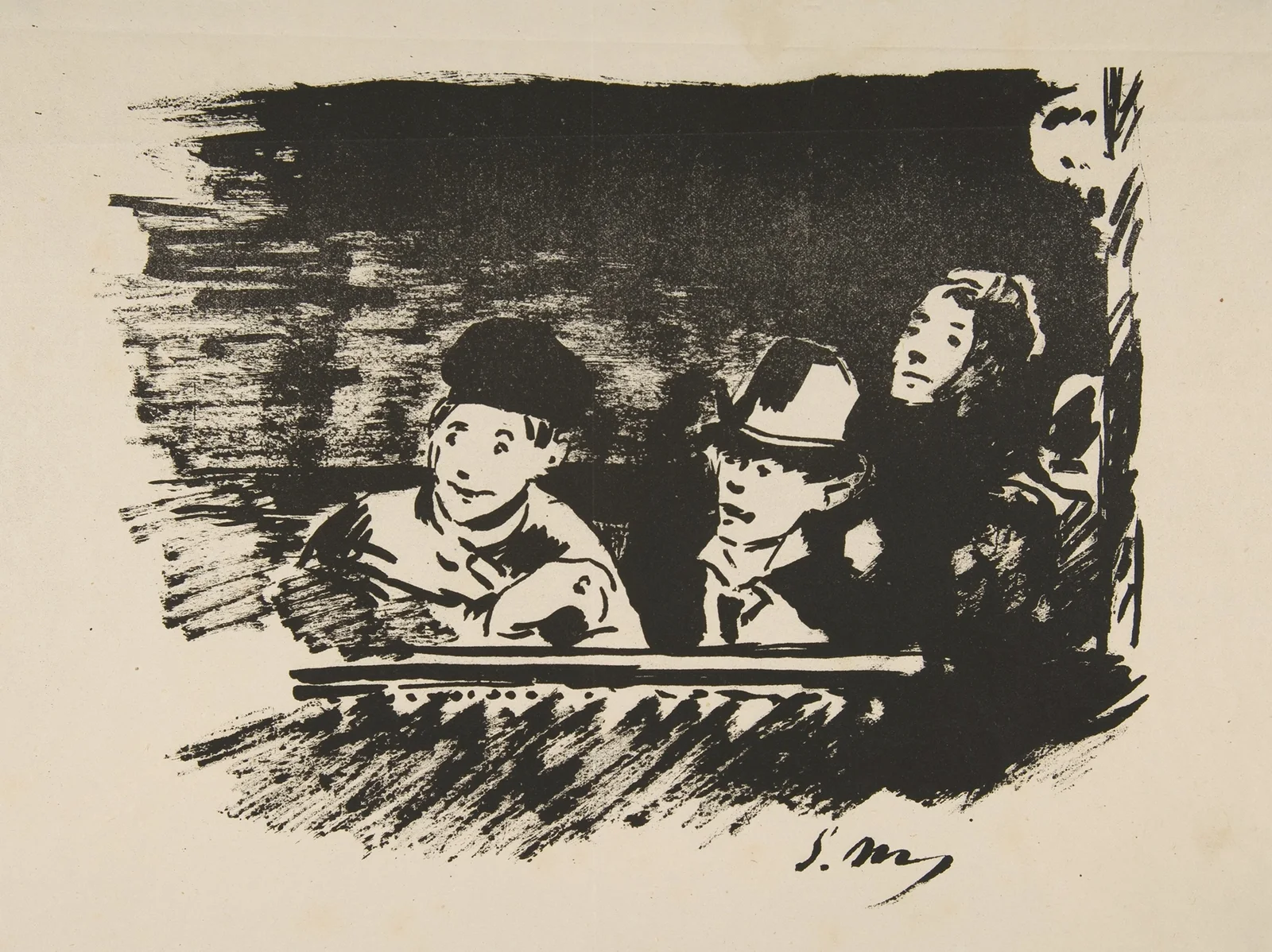 In the Upper Gallery (Au Paradis) av Édouard Manet