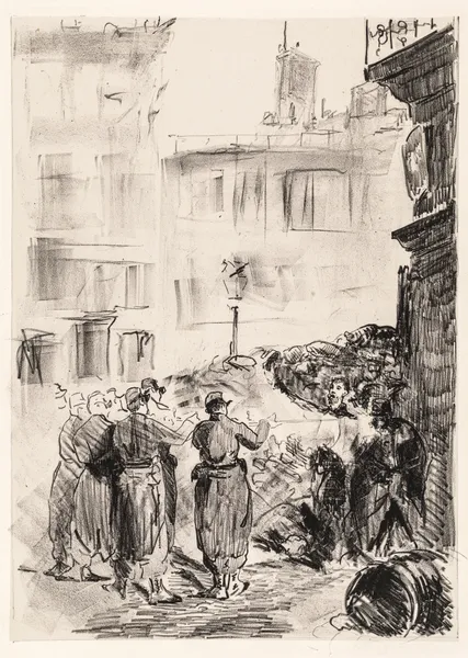 La barricade Scéne de la Commune de Paris av Édouard Manet