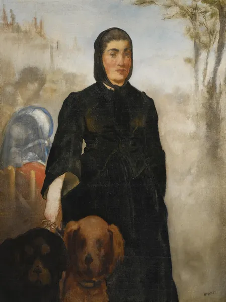 La Femme aux chiens av Édouard Manet