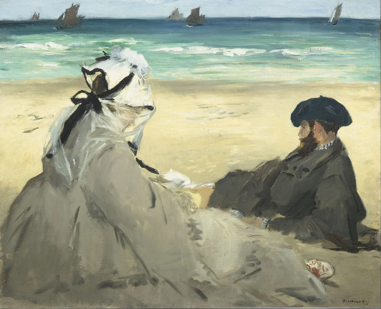 On The Beach, 1873 av Édouard Manet