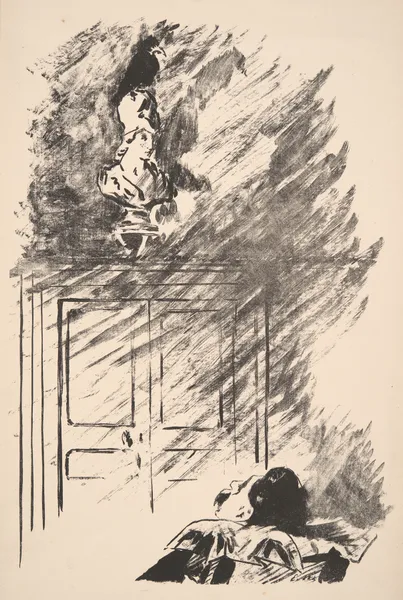 Perched upon a Bust of Pallas av Édouard Manet