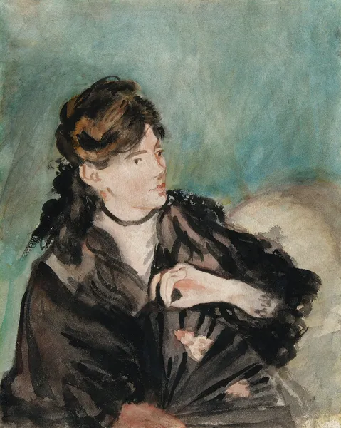 Portrait of Berthe Morisot with a Fan av Édouard Manet