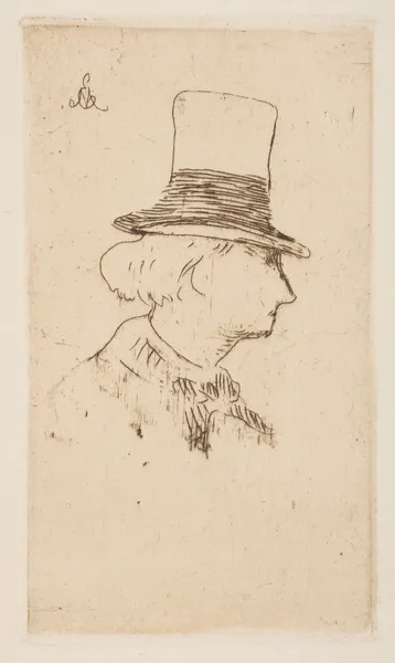 Portrait of Charles Baudelaire, in profile av Édouard Manet