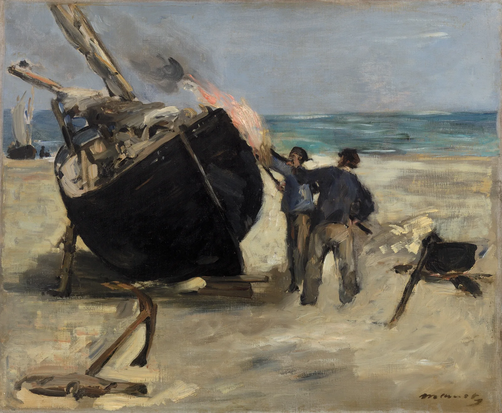 Tarring the Boat (Le Bateau goudronné) av Édouard Manet