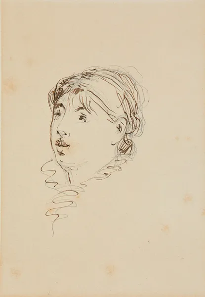 Tête de Marie Colombier av Édouard Manet