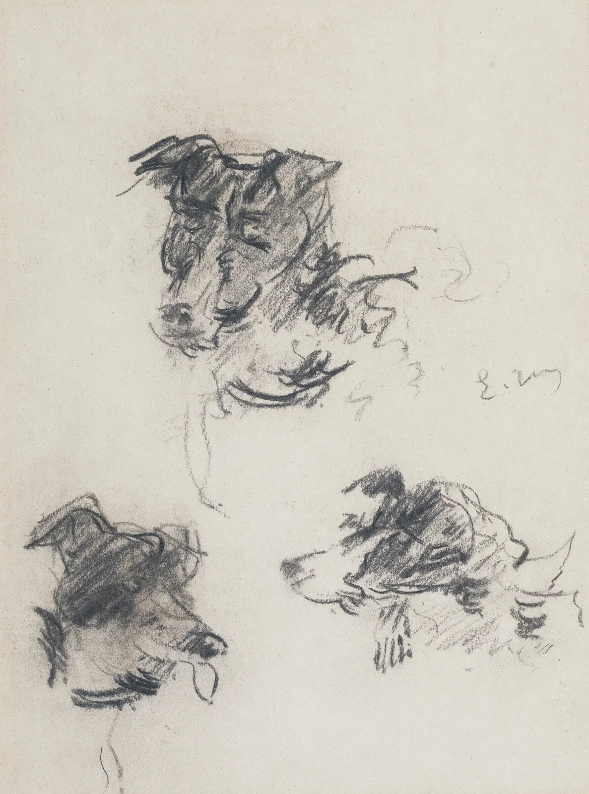 Têtes de chiens av Édouard Manet