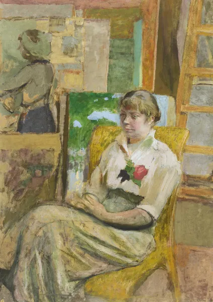 Le modèle à la rose av Édouard Vuillard