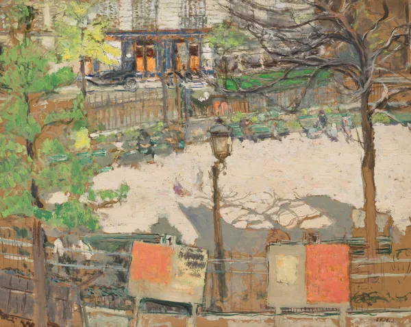 Les affiches électorales, square Berlioz av Édouard Vuillard