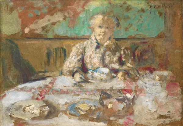 Madame Vuillard At The Dinner Table av Édouard Vuillard