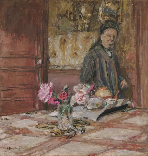 Madame Vuillard en bonnet à la Closerie des Genêts av Édouard Vuillard