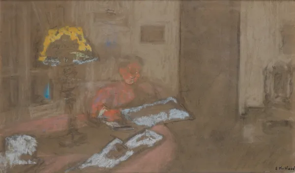 Madame Vuillard Lisant Le Journal av Édouard Vuillard